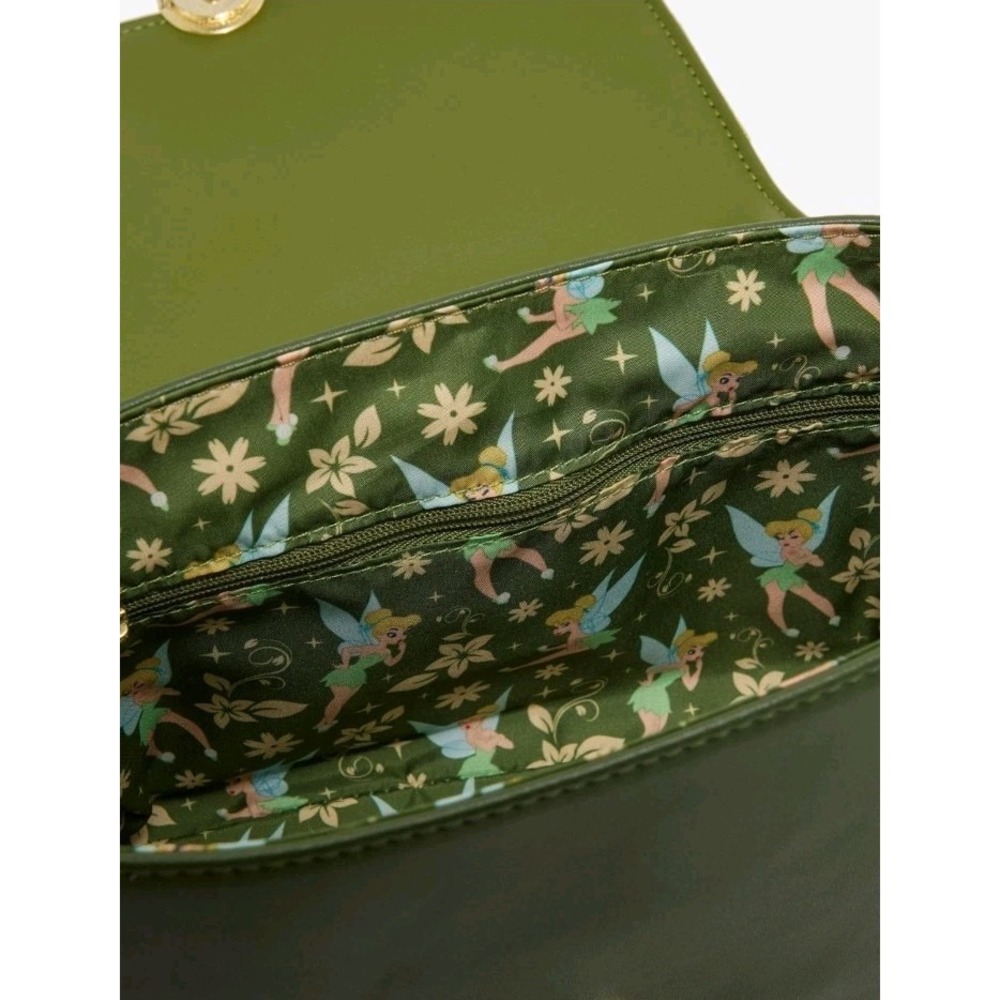 Loungefly Disney Peter Pan Tinker Bell Velvet Quilted Tulle Florals Crossbody - Picture 4 of 4